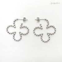 スタッズ クローバー フープ スモール ピアス Studs Clover Hoop Small Pierce 真鍮 チタンポスト スタッズ クローバー フープ スモール ピアス Studs Clover Hoop Small Pierce （Liala）