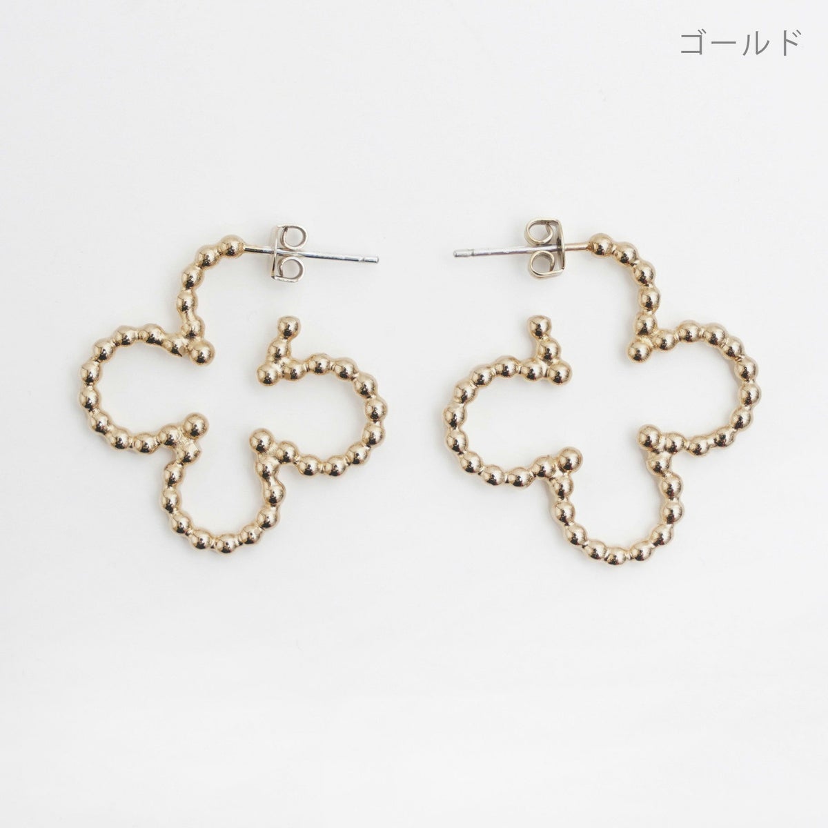 スタッズ クローバー フープ スモール ピアス Studs Clover Hoop Small Pierce