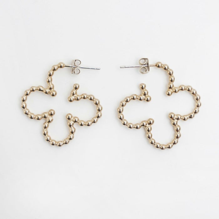 スタッズ クローバー フープ スモール ピアス Studs Clover Hoop Small Pierce