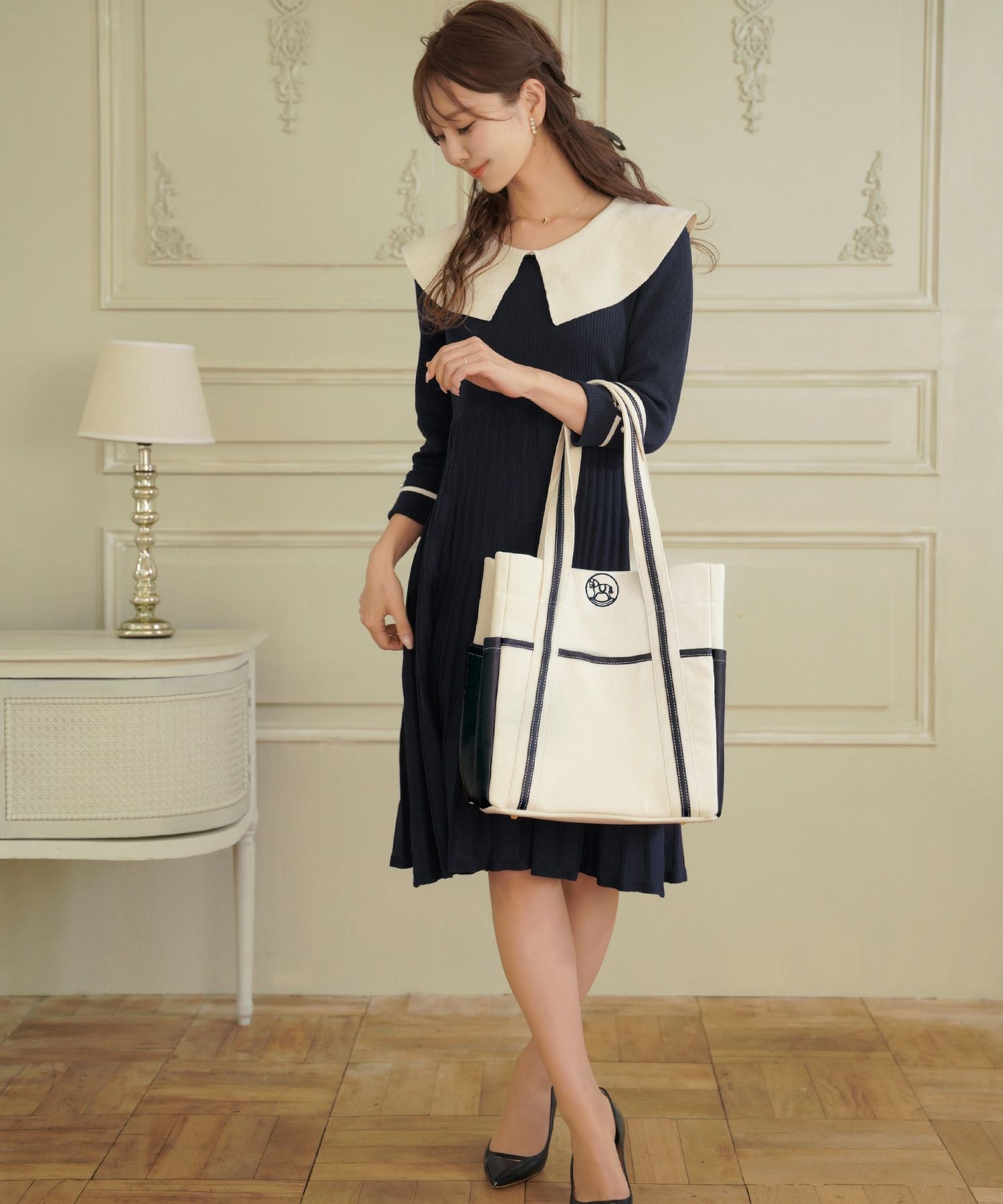 木馬モチーフ 刺繍 マザーズ トートバッグ le reve vaniller 全4色