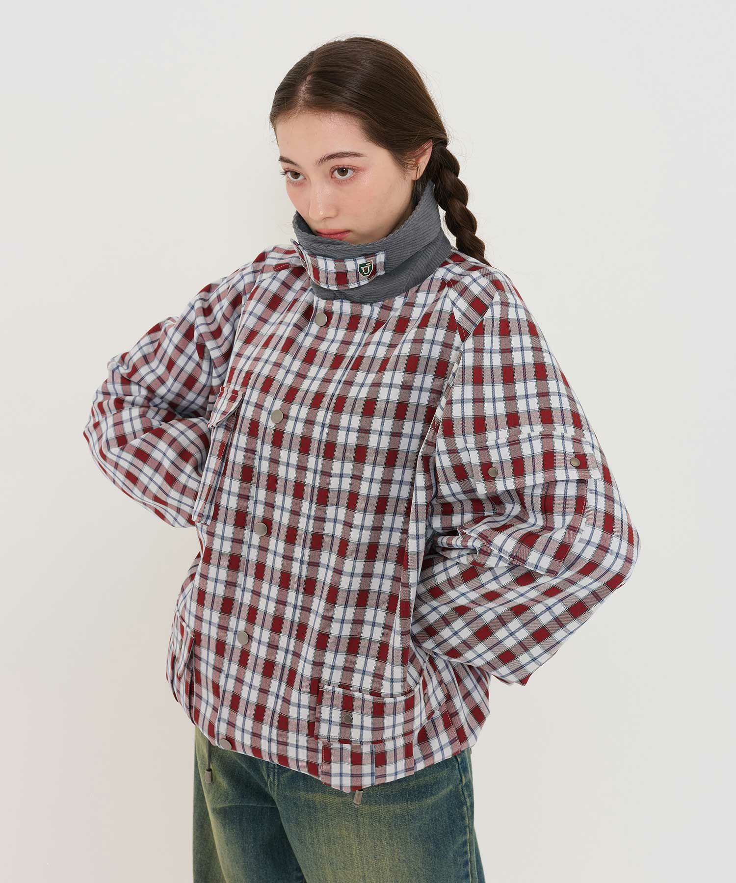 チェック柄 ハンティングジャケット TINA：JOJUN 全2色｜tnj211-0550