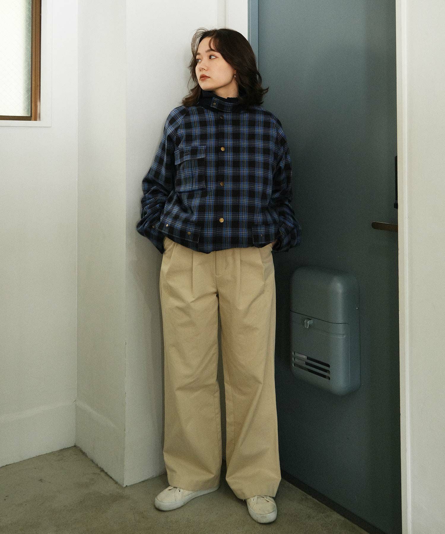 チェック柄 ハンティングジャケット TINA：JOJUN 全2色｜tnj211-0550