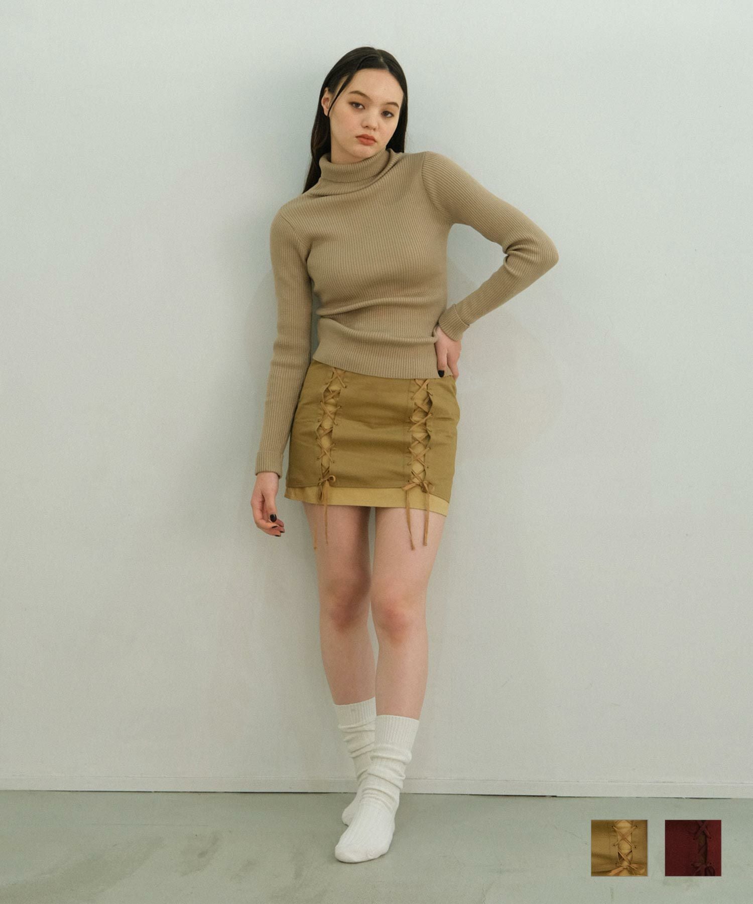 ドッキング ミニスカート TINA：JOJUN 全2色｜tnj611-0555【1】 - ミニ