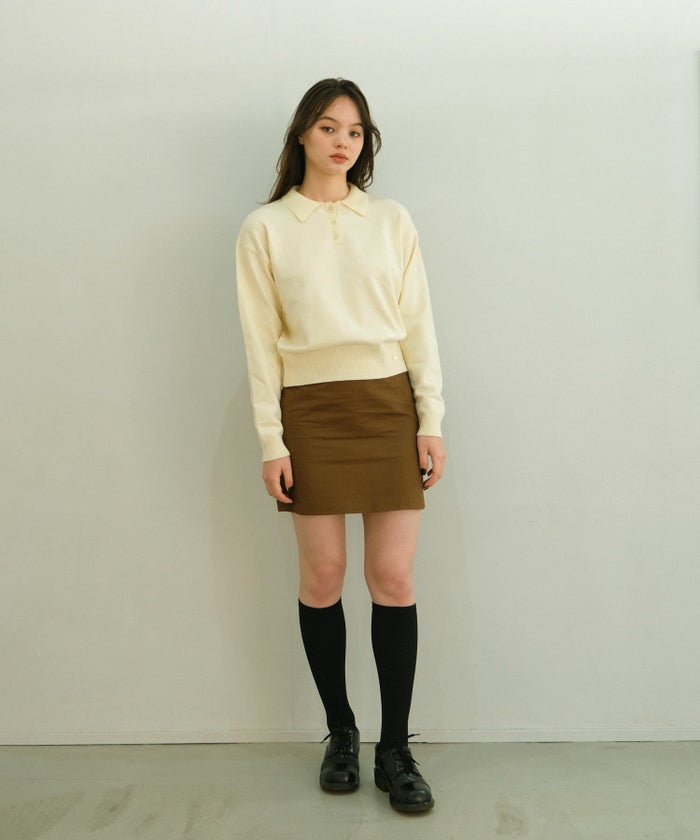 スカート/ドッキングスカート/ミニスカート/ベージュ/ボルドー