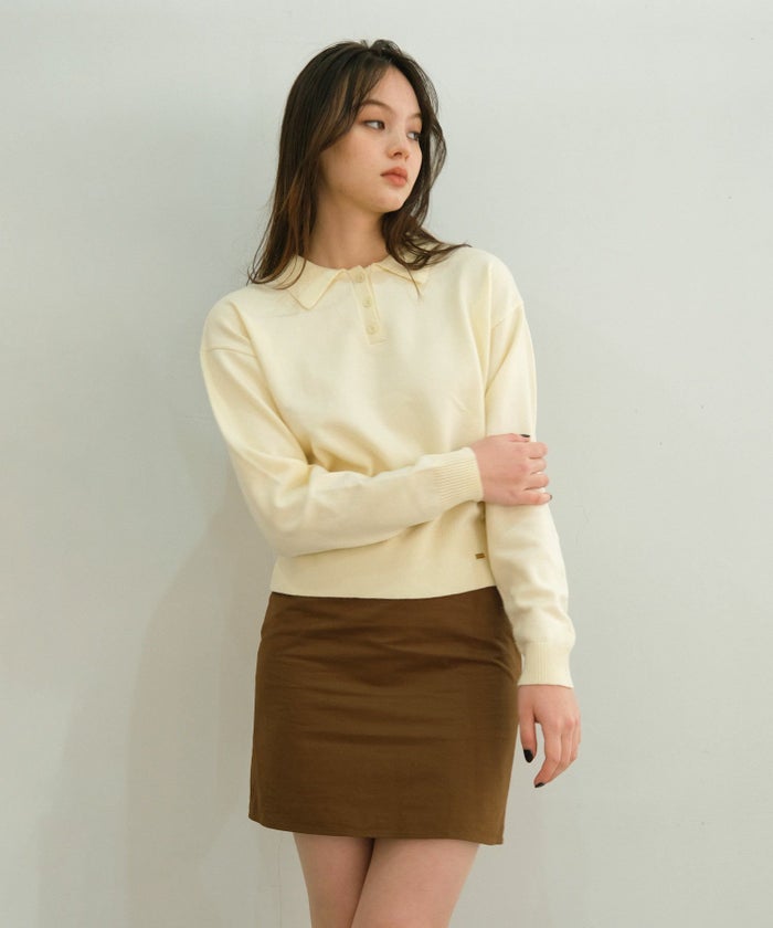 スカート/ドッキングスカート/ミニスカート/ベージュ/ボルドー