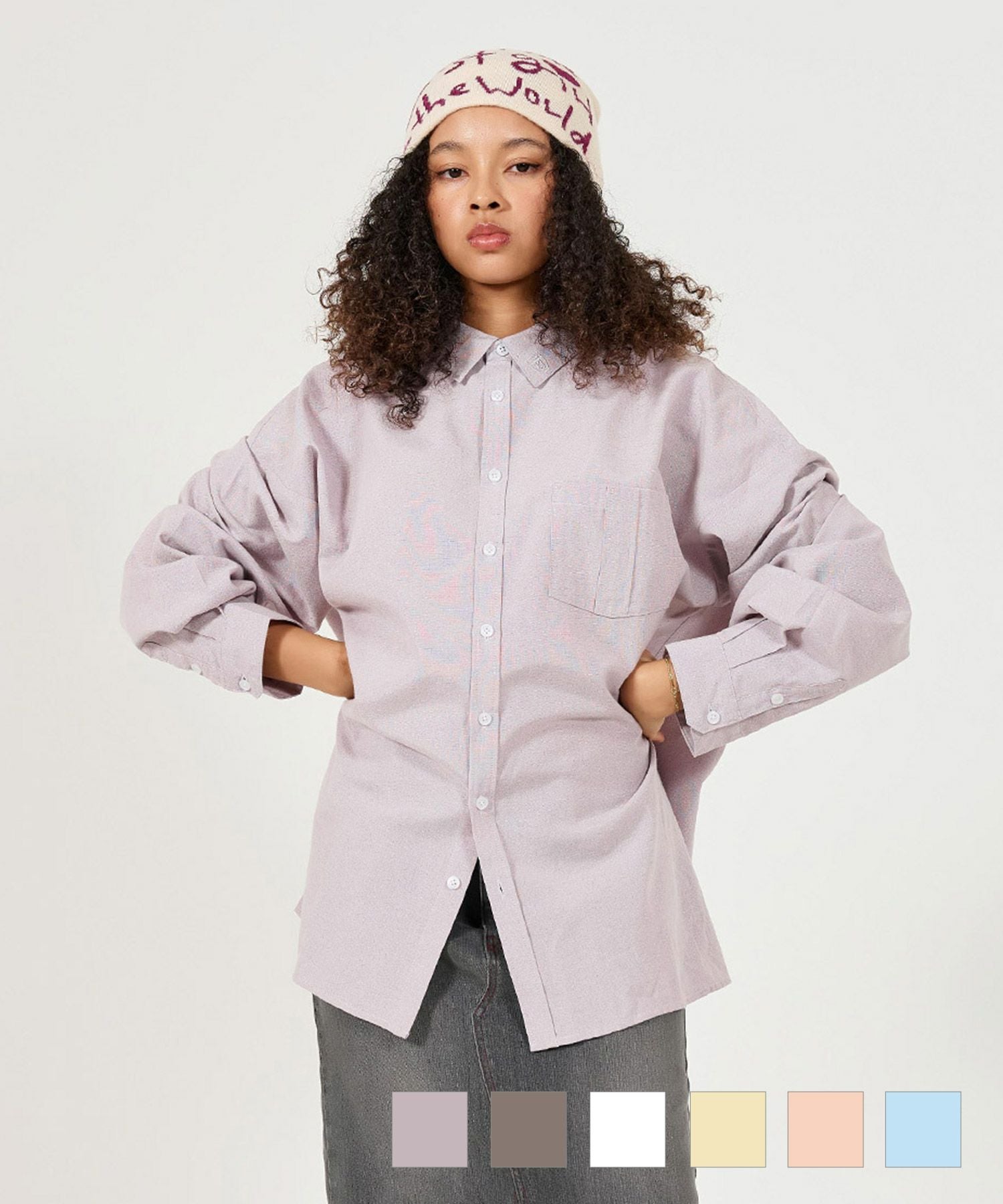 ユニセックス エンブレム刺繍入りシャツ TINA：JOJUN 全6色｜tnj811