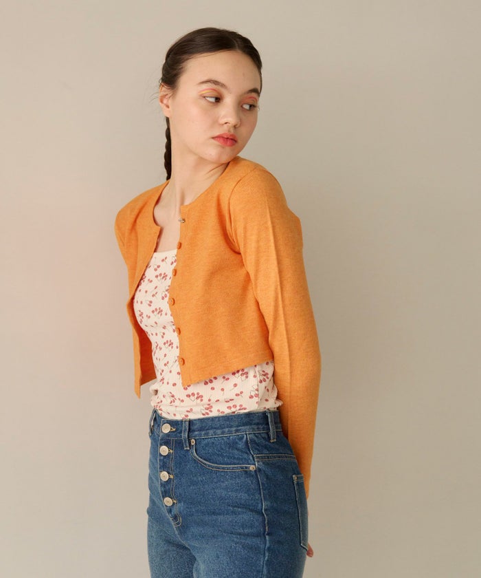 トップス/カーディガン/カラフル/バタフライボタン