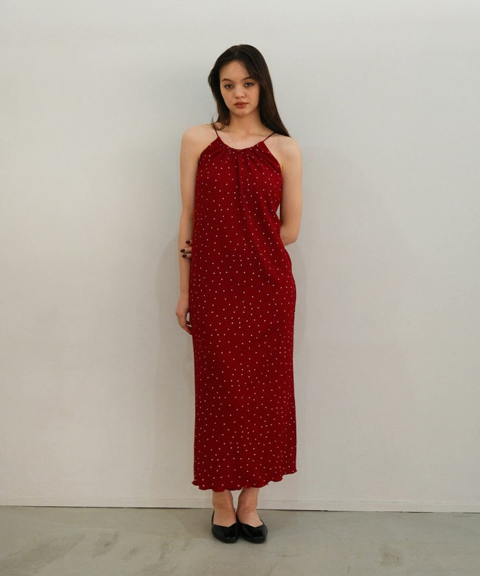 ワンピース/ドット/キャミワンピース/アイボリー/ボルドー