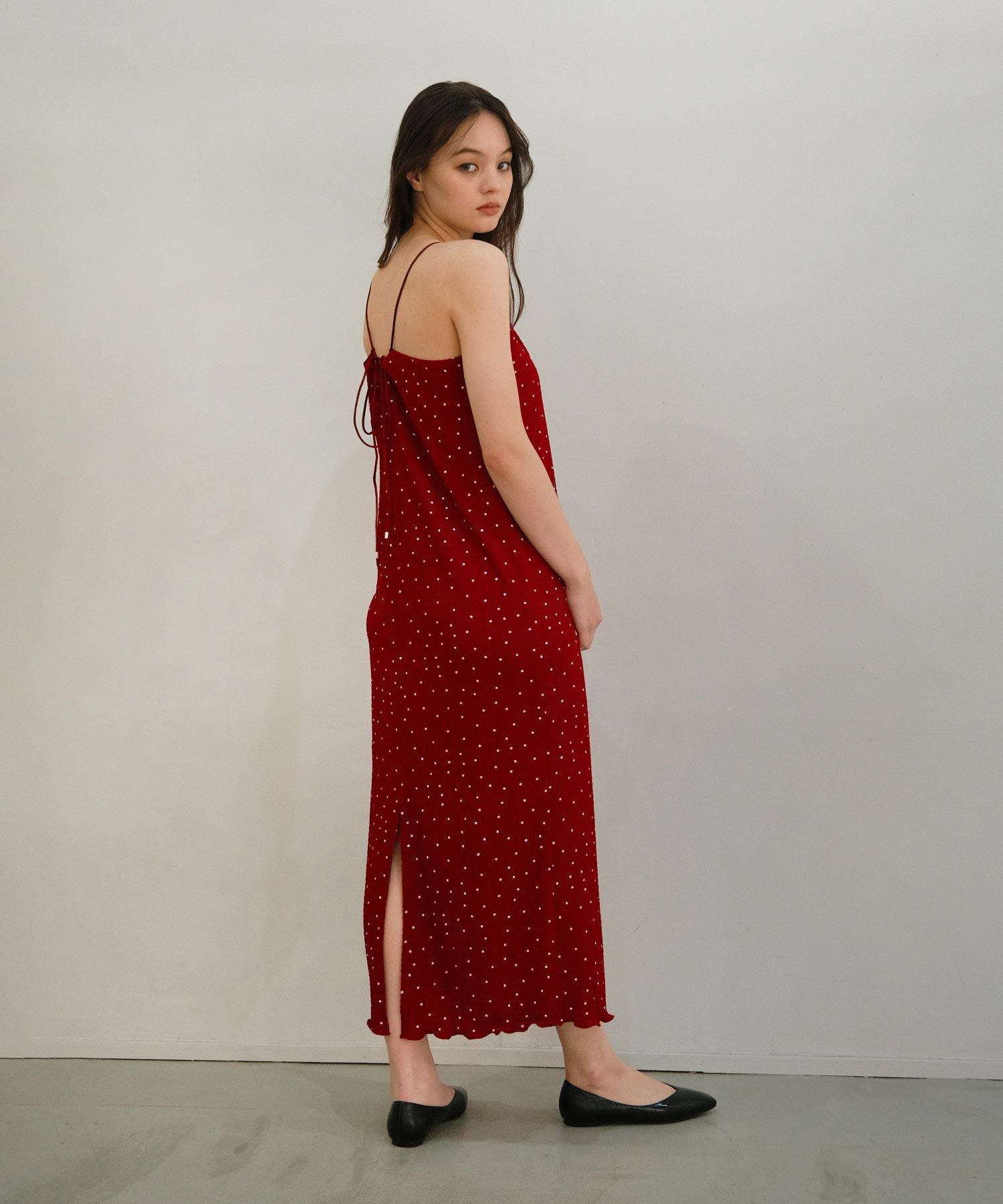 TINA:JOJUN ドット柄 ミニワンピース ドット柄 ドロストキャミワンピース TINA：JOJUN 全2色｜tnj311-0552