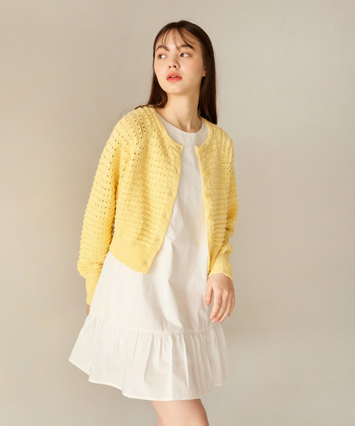 トップス/カーディガン/レッド/グリーン/オフホワイト/クリームイエロー/ネイビー/レインボー