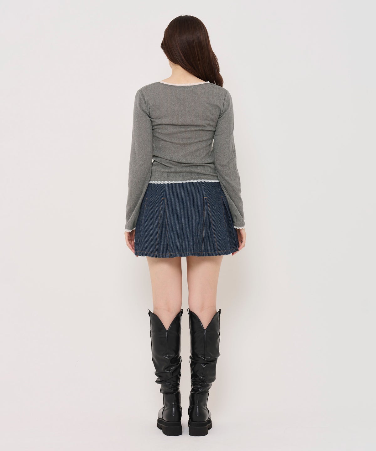 カットソー/ヘンリーネック/トップス/オフホワイト/グレー/レッド/ホワイト/オレンジベージュ