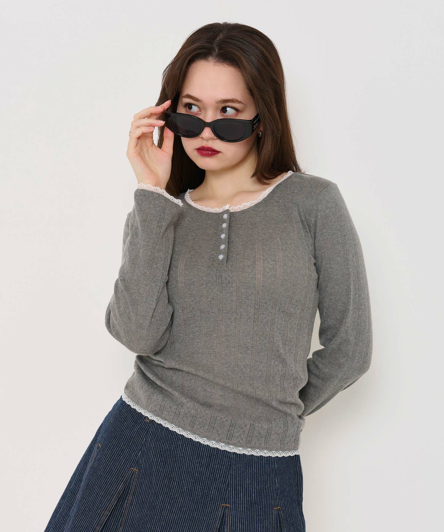 jonnlynx  ヘンリーネック ホック カットソー ジョンリンクス ヘンリーネックTシャツ(S オリーブ): トップス｜Right-on公式