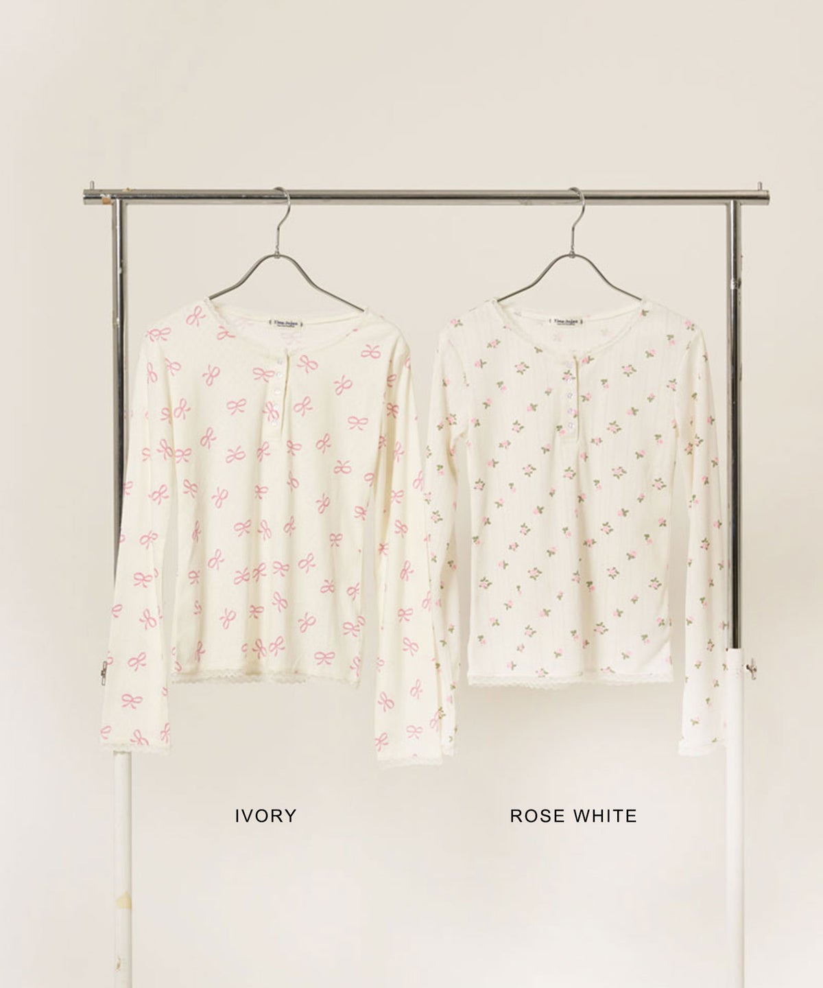 カットソー/ヘンリーネック/トップス/オフホワイト/グレー/レッド/ホワイト/オレンジベージュ