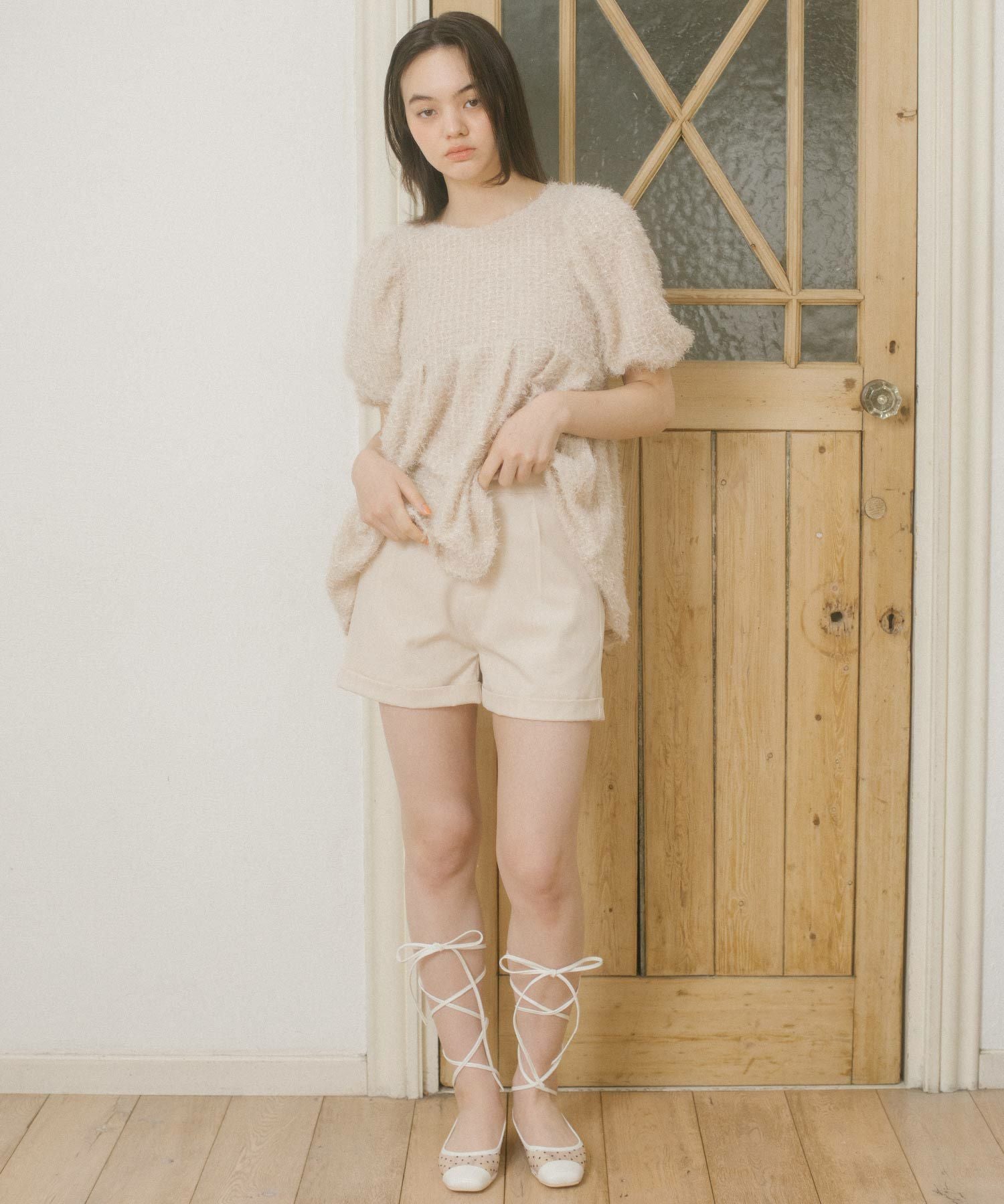 ヘリンボーン ショートパンツ TINA：JOJUN 全2色｜tnj711-0581【1