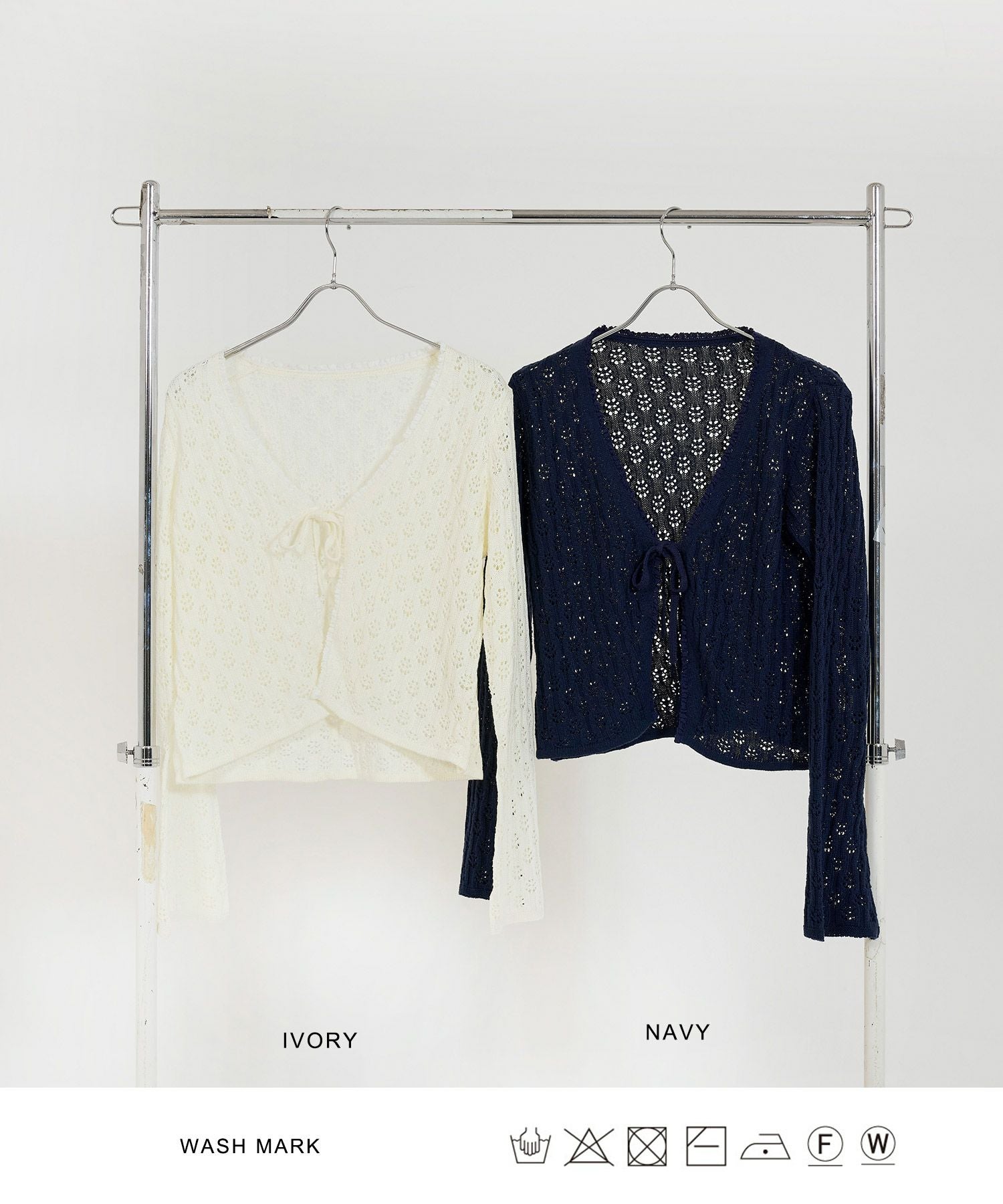 フロントリボン ニットカーディガン TINA：JOJUN 全3色｜tnj411-0580