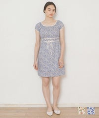 ワンピース/花柄/オレンジフラワー/ブルーフラワー