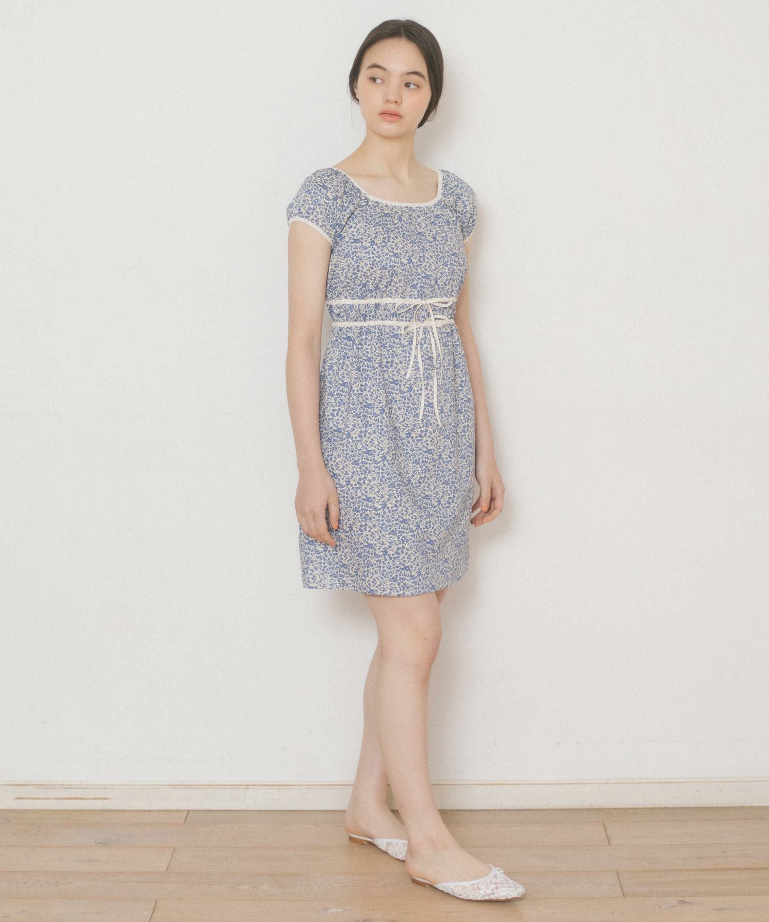 小花柄 ミニワンピース TINA：JOJUN 全2色｜tnj311-0594【1】 - 半袖