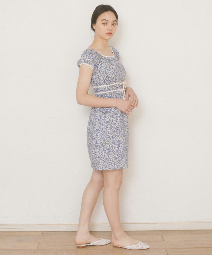 ワンピース/花柄/オレンジフラワー/ブルーフラワー