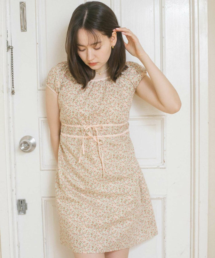 ワンピース/花柄/オレンジフラワー/ブルーフラワー