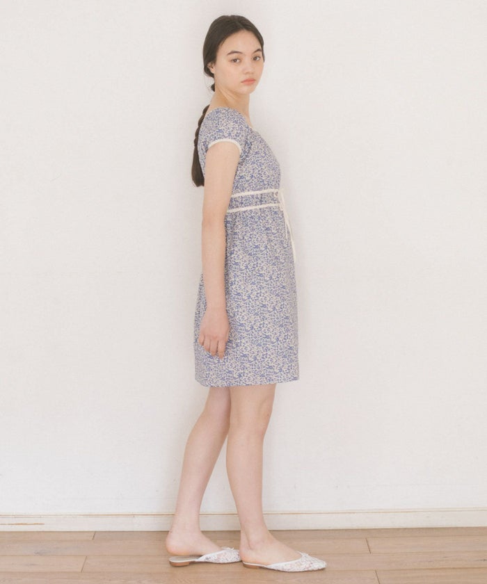 ワンピース/花柄/オレンジフラワー/ブルーフラワー