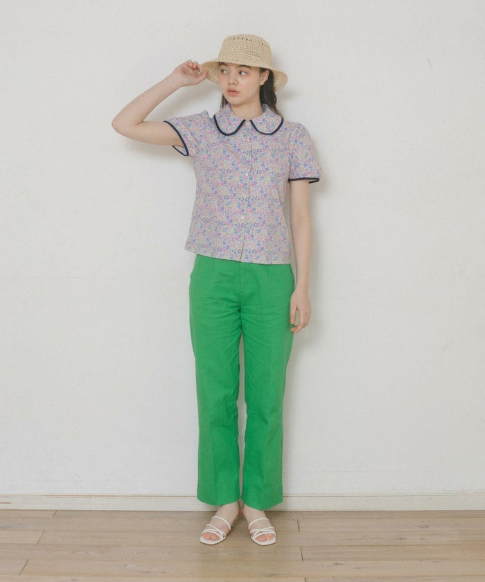 トップス/ブラウス/花柄/アイボリー/ミックス