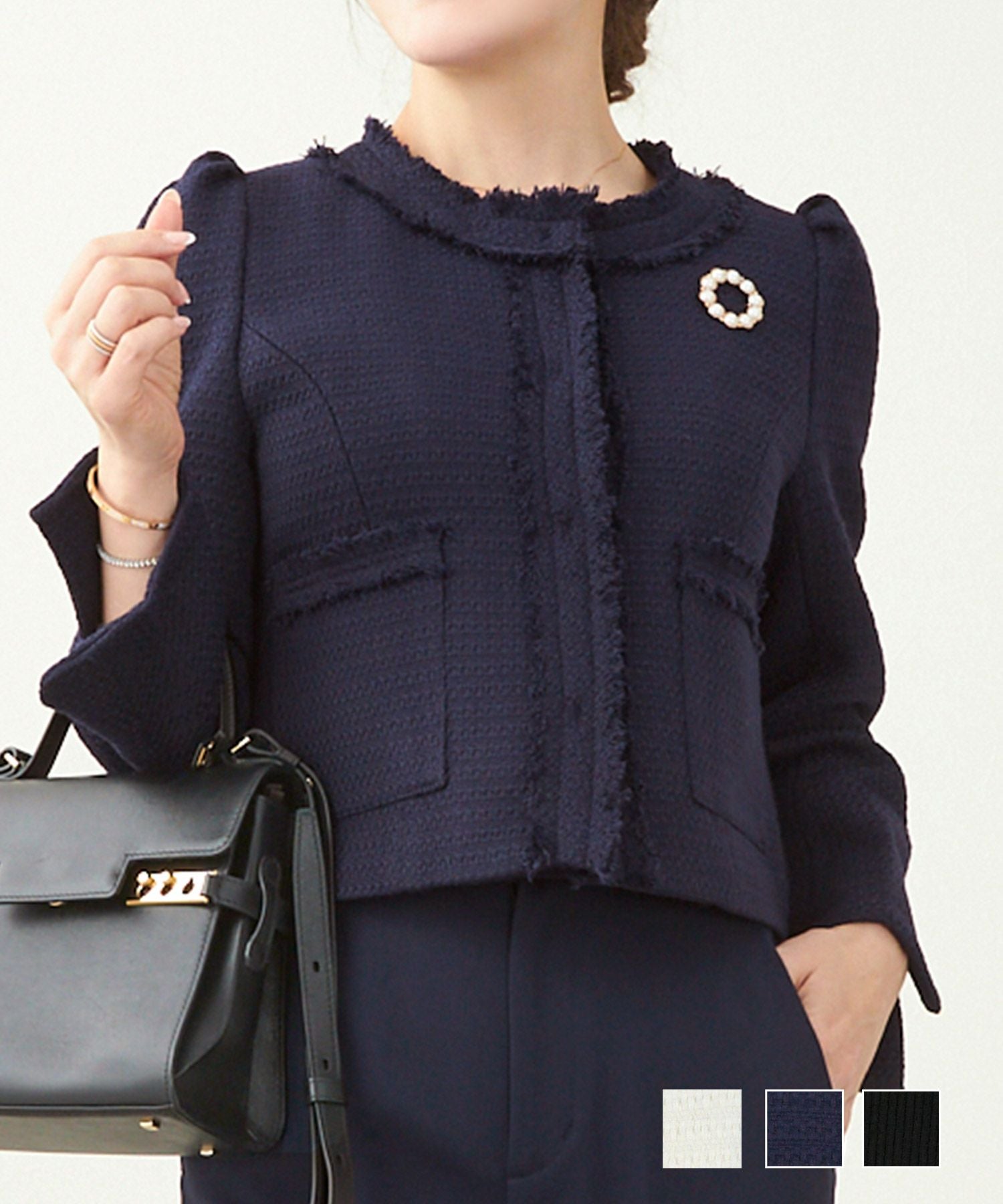 SPRING-SALE オケージョン フリンジ ショート ジャケット Liala×PG 全3