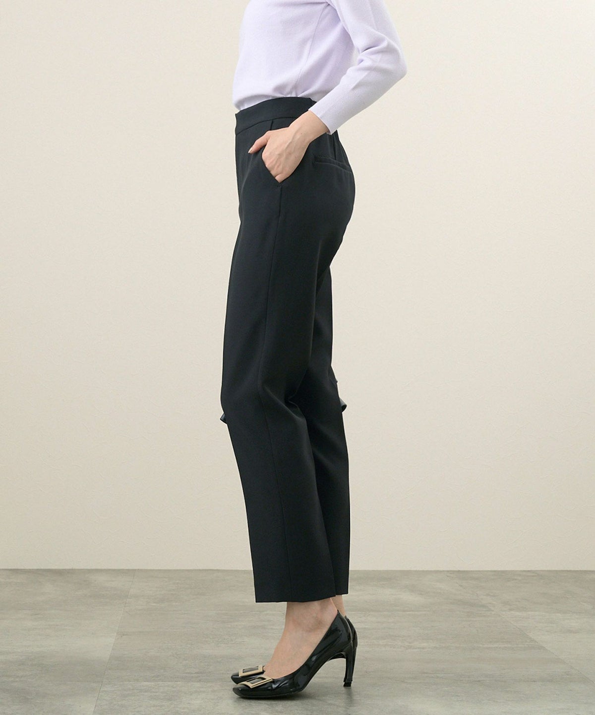 洗濯可/綺麗めパンツ/ウエストゴム/ポケット/春夏秋冬/オールシーズン/