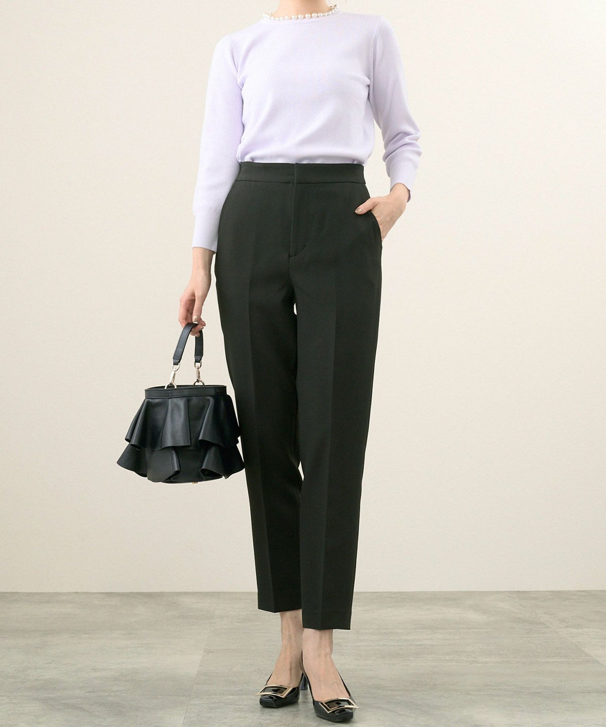 洗濯可/綺麗めパンツ/ウエストゴム/ポケット/春夏秋冬/オールシーズン/