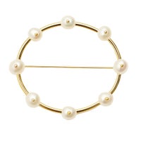 エイト パール ブローチ Eight Pearl Brooch 真鍮 淡水パール オケージョン エイト パール ブローチ Eight Pearl Brooch （Liala）