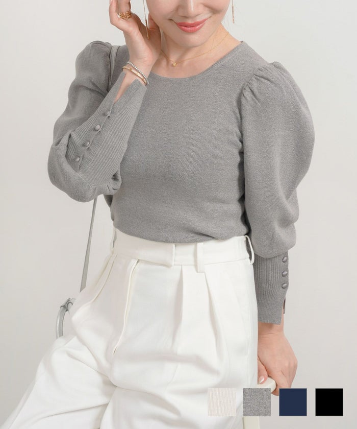 エコヴェロパフスリーブ袖リブボタンLiala×PG