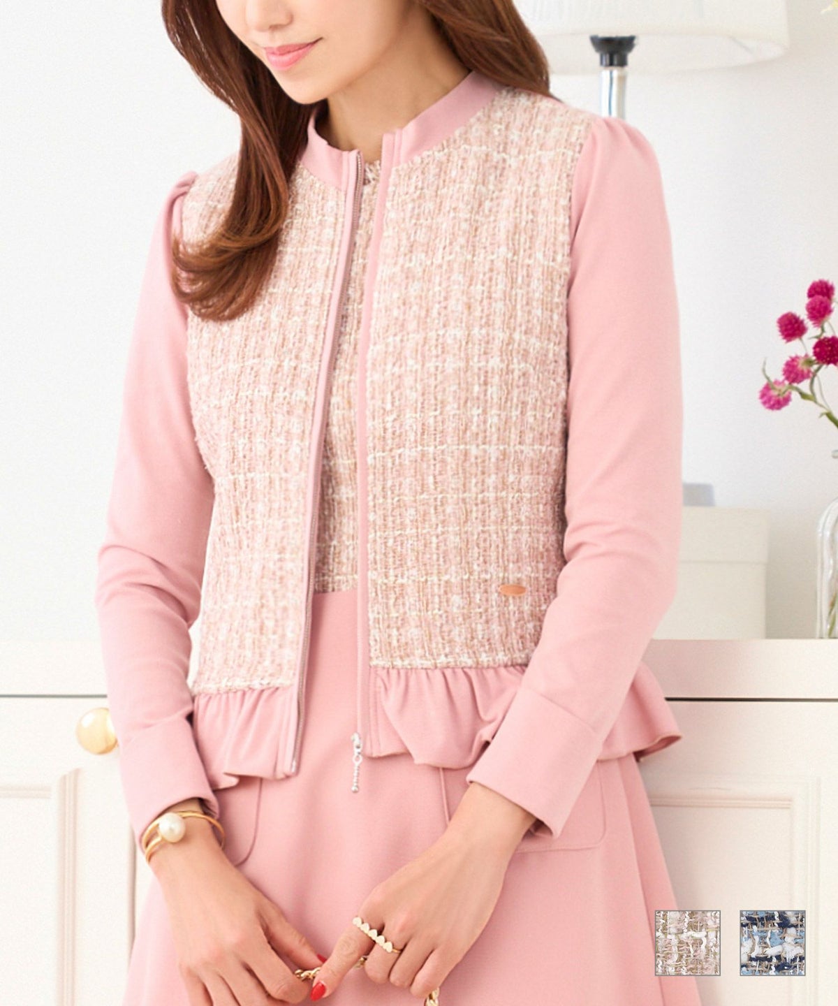 ツイード切り替えジャケット長袖PrimaScherrer全2色｜psc241-0651【1】