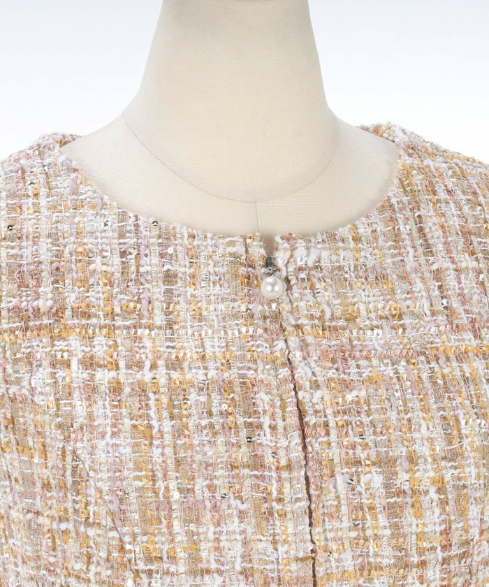 新色追加 ワンピース レディース ファッション ツイード かわいい 大人 フレア 膝丈 ドレス 卒園式 卒業式 人気 ジョイントスペース