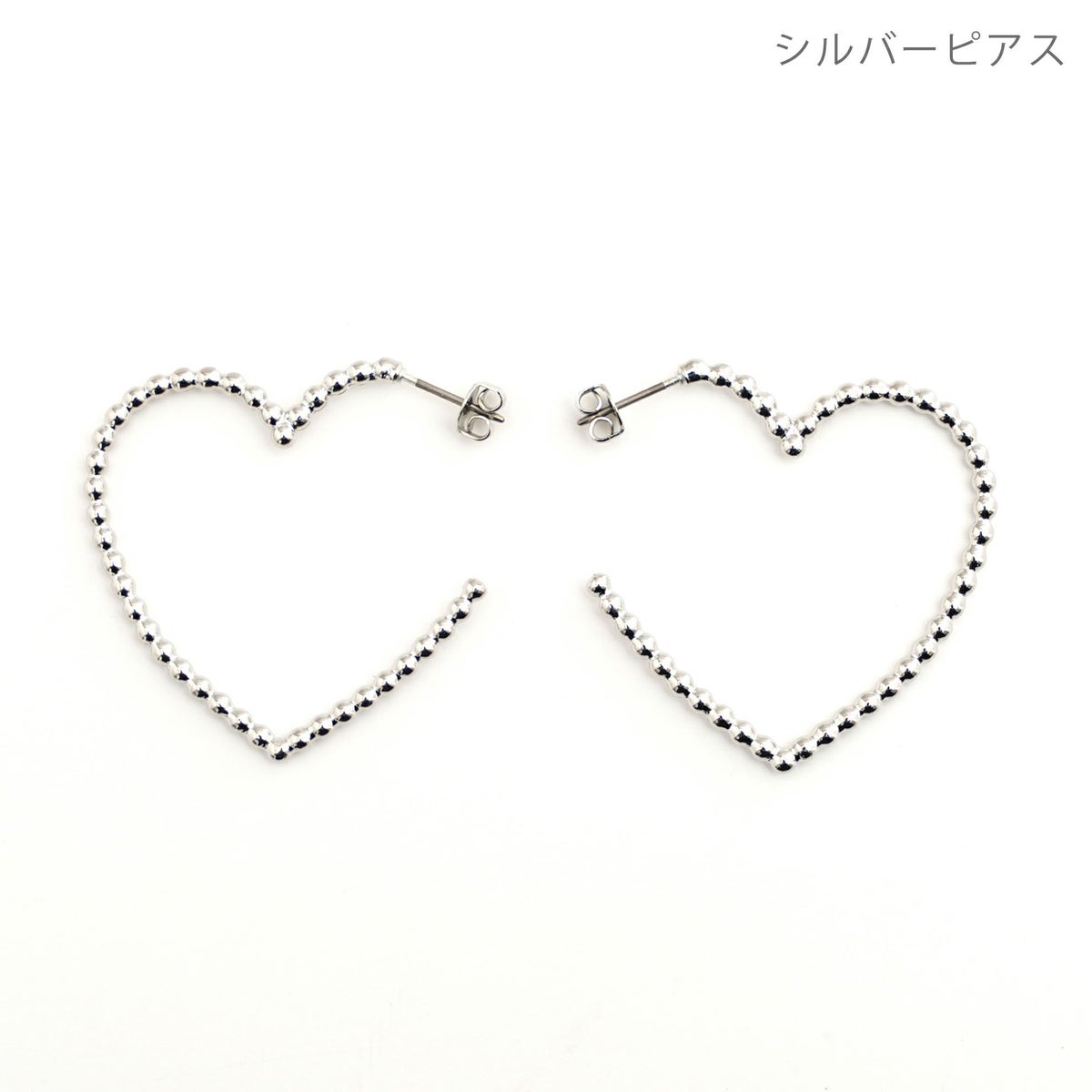 スタッズ ハート フープ ピアス イヤリング Studs Heart Hoop Pierce Earring 真鍮 チタンポスト スタッズ ハート フープ ピアス イヤリング Studs Heart Hoop Pierce Earring （Liala）