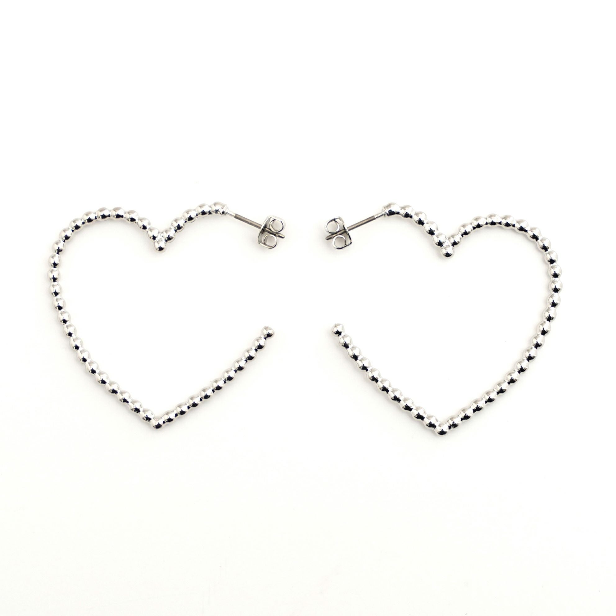 スタッズ ハート フープ ピアス イヤリング Studs Heart Hoop Pierce