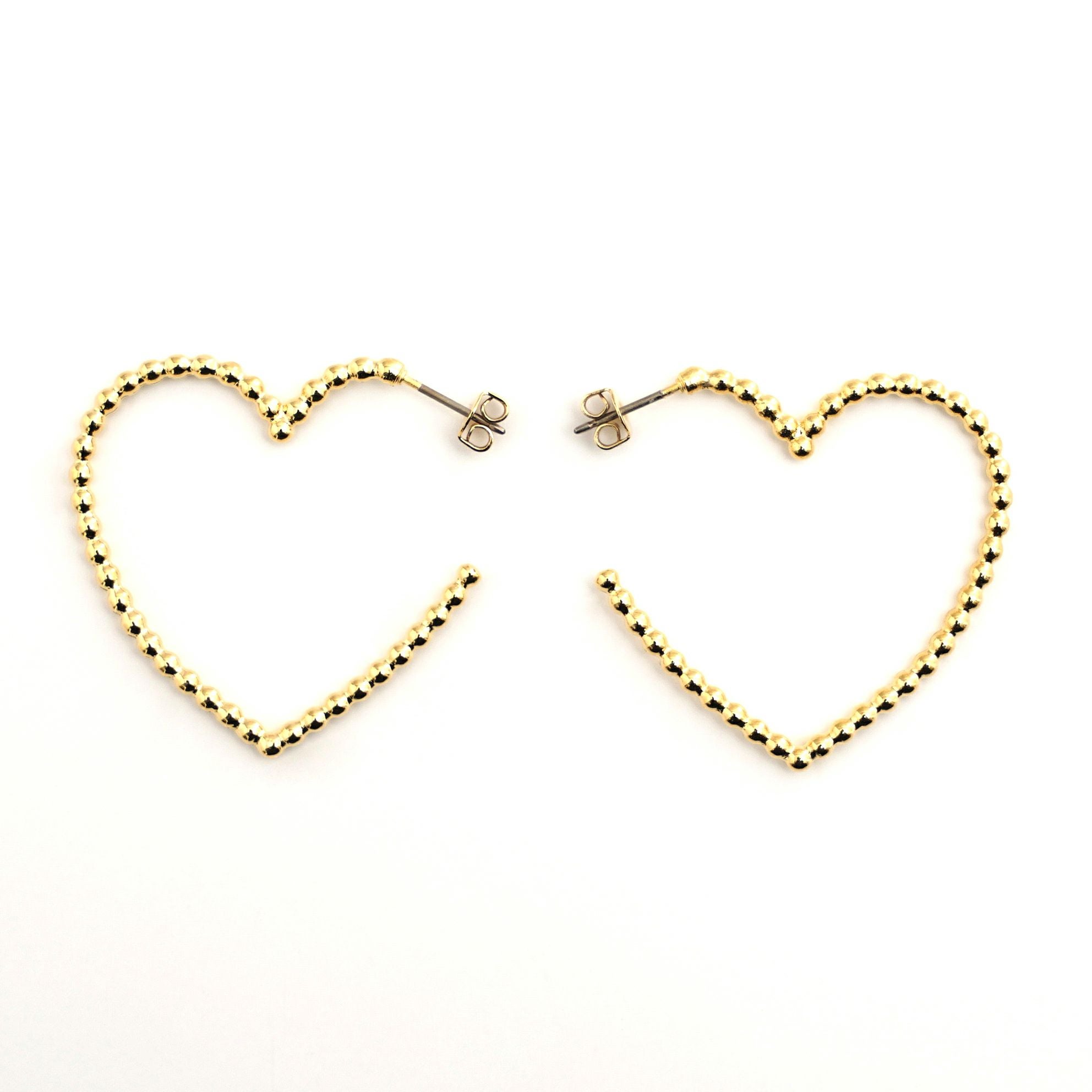 スタッズ ハート フープ ピアス イヤリング Studs Heart Hoop Pierce