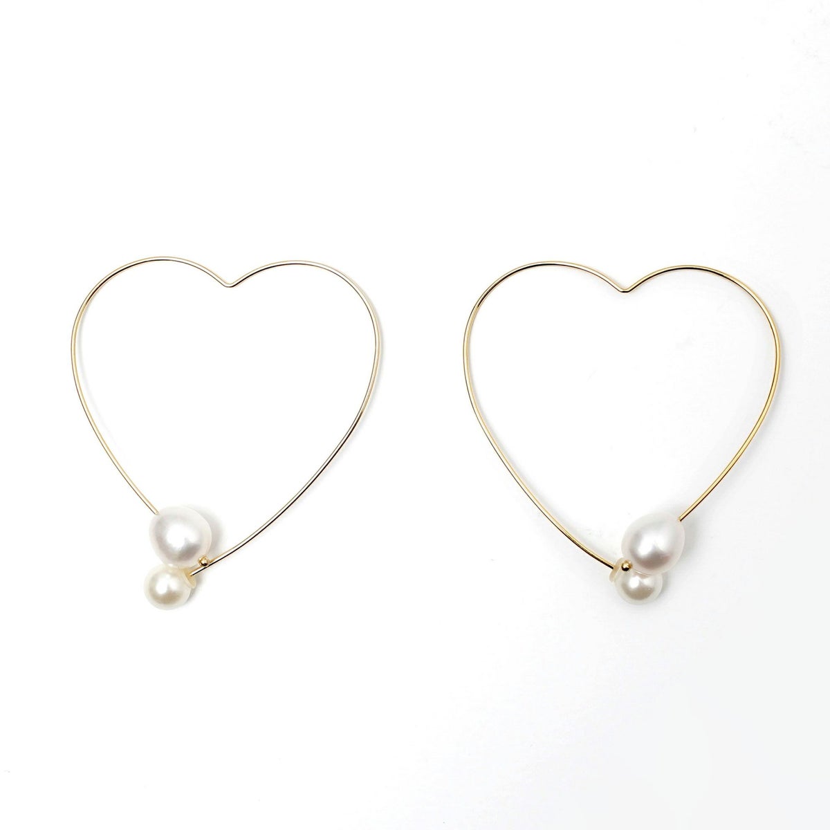 ハート フープ パール ピアス Heart Hoop Pearl Pierce
