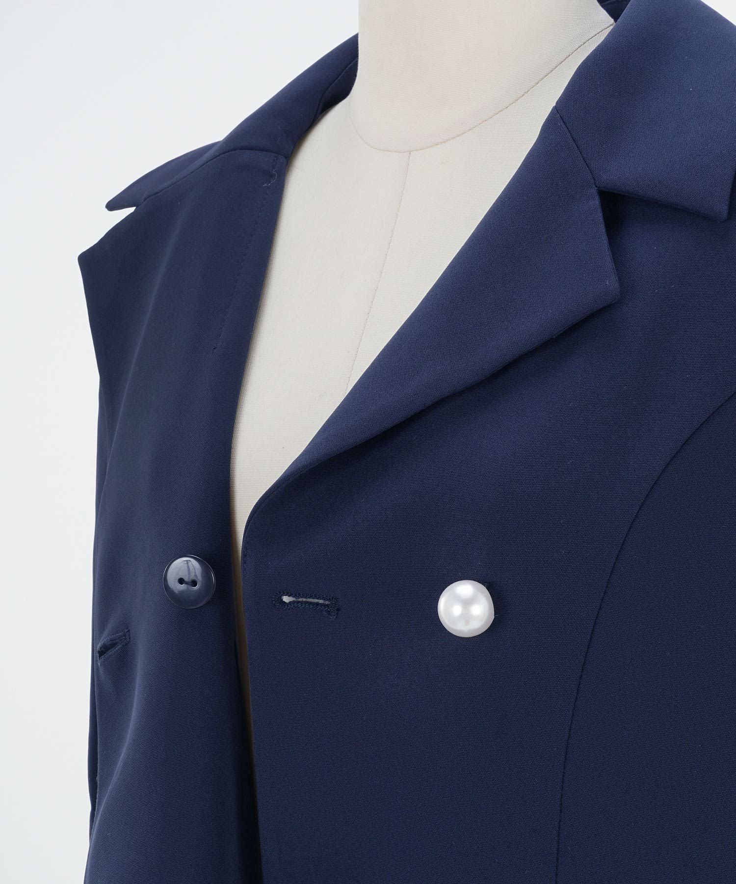OUTLET-SALE パール ダブル釦 ワンピース Liala×PG 全2色｜lpg341-1539