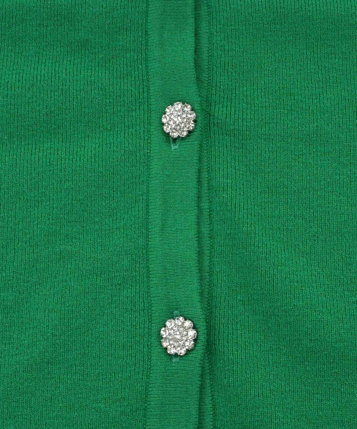 ニット/トップス/カーディガン/ビジュー/肩ギャザー/ピンク/サックス/グリーン/緑/S/M/秋/冬/春/可愛い/かわいい/華やか/大人/上品/