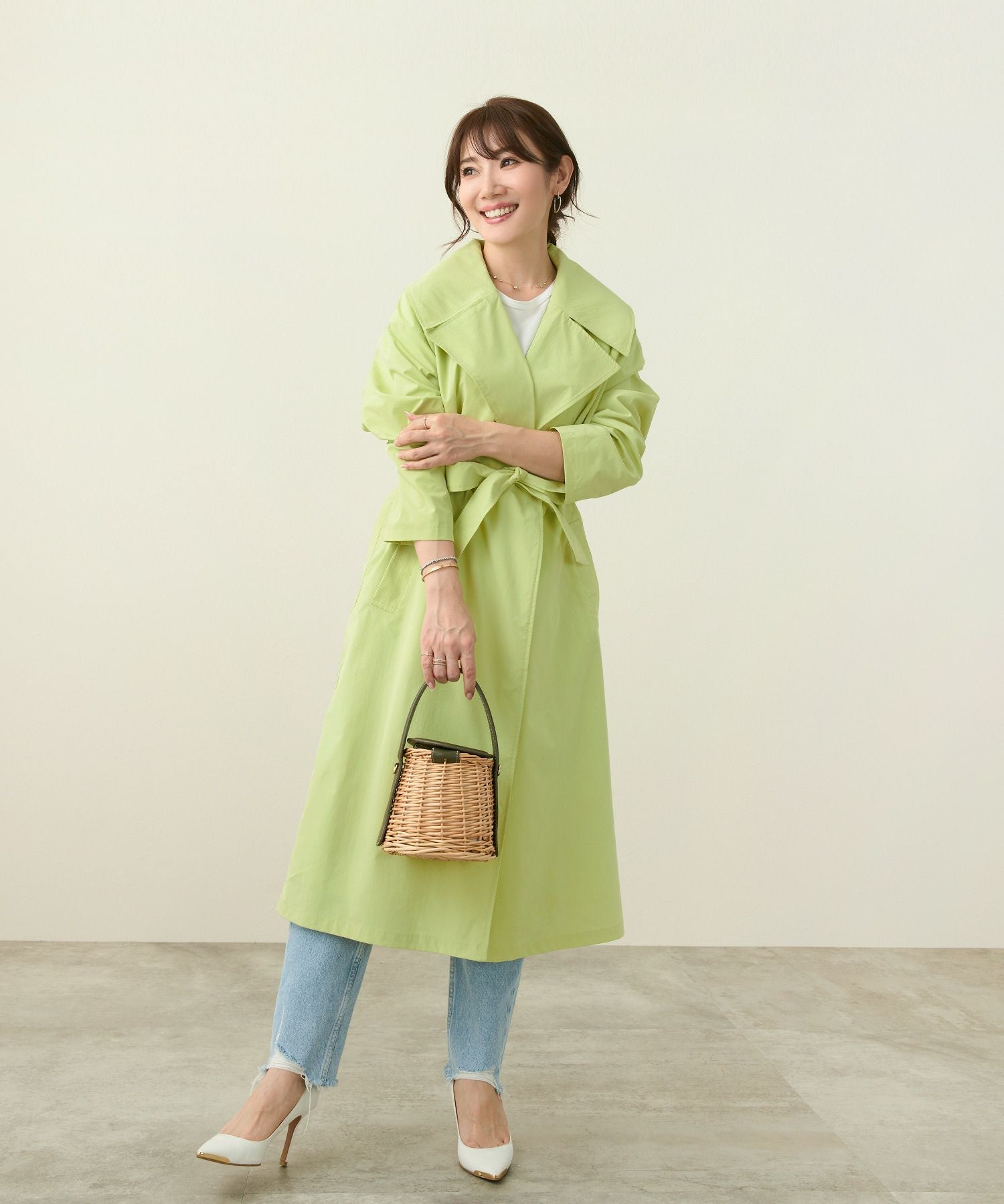 TIME-SALE ベルト付き スプリング コート Liala×PG 全4色｜lpg151-1561