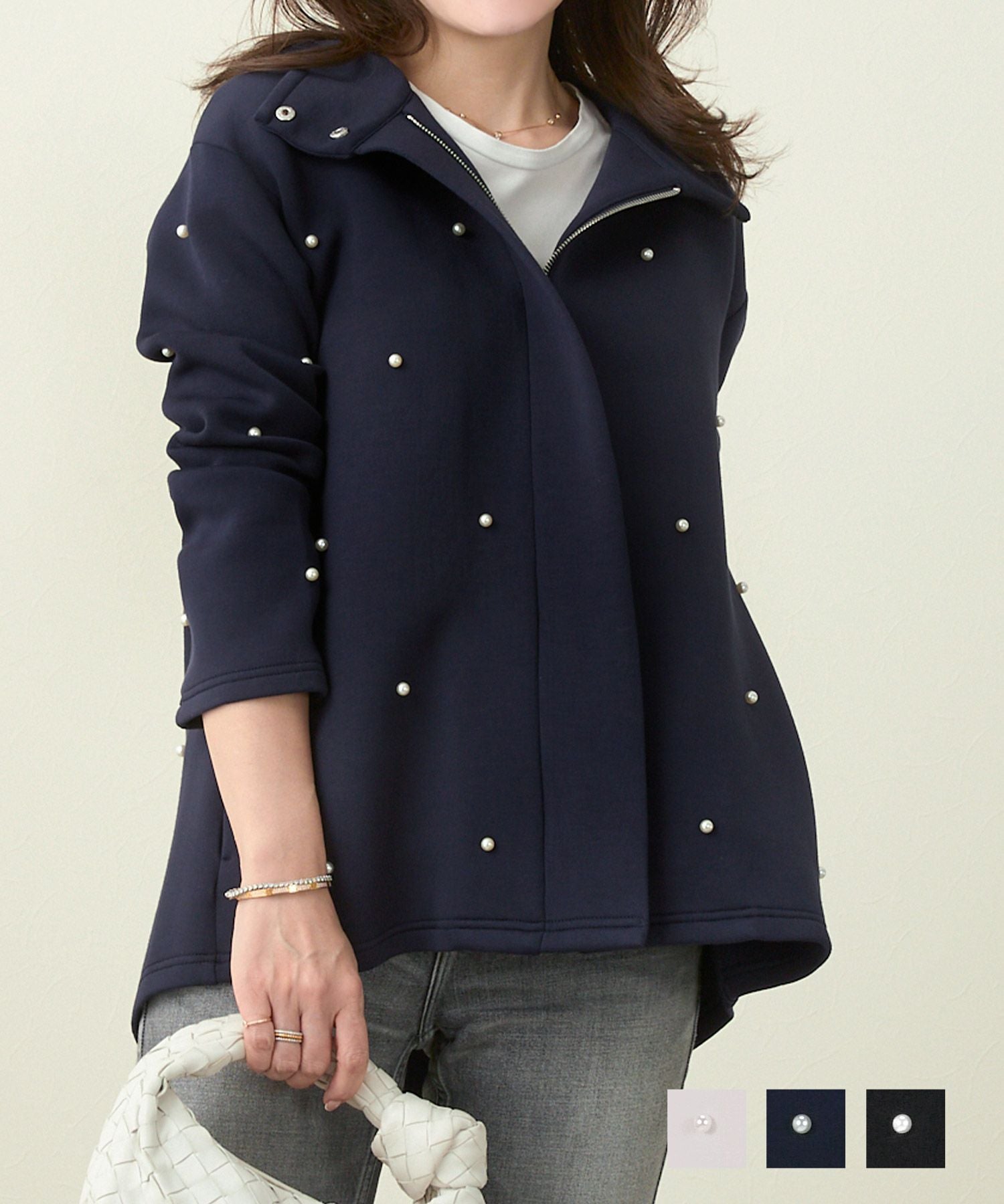 ダンボールニット パール ショート ジャケット Liala×PG 全3色｜lpg111