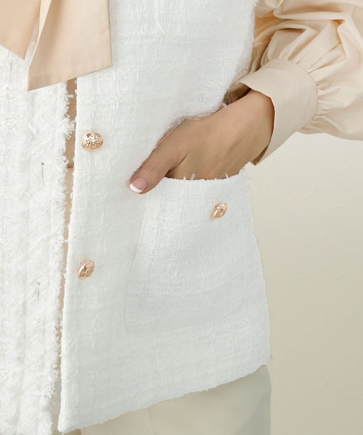 ツイード フリンジ ジレ Liala×PG 全2色｜lpg211-1631【1】 - ジレ