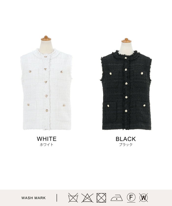 セットアップ対応/ポケット/フリンジ/エレガント/上品/ベスト/ゴールド釦/オケージョン