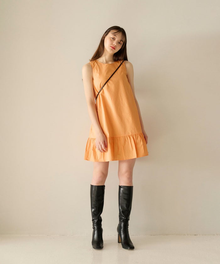 ワンピース/ミニワンピース/ノースリーブ/オフホワイト/オレンジ