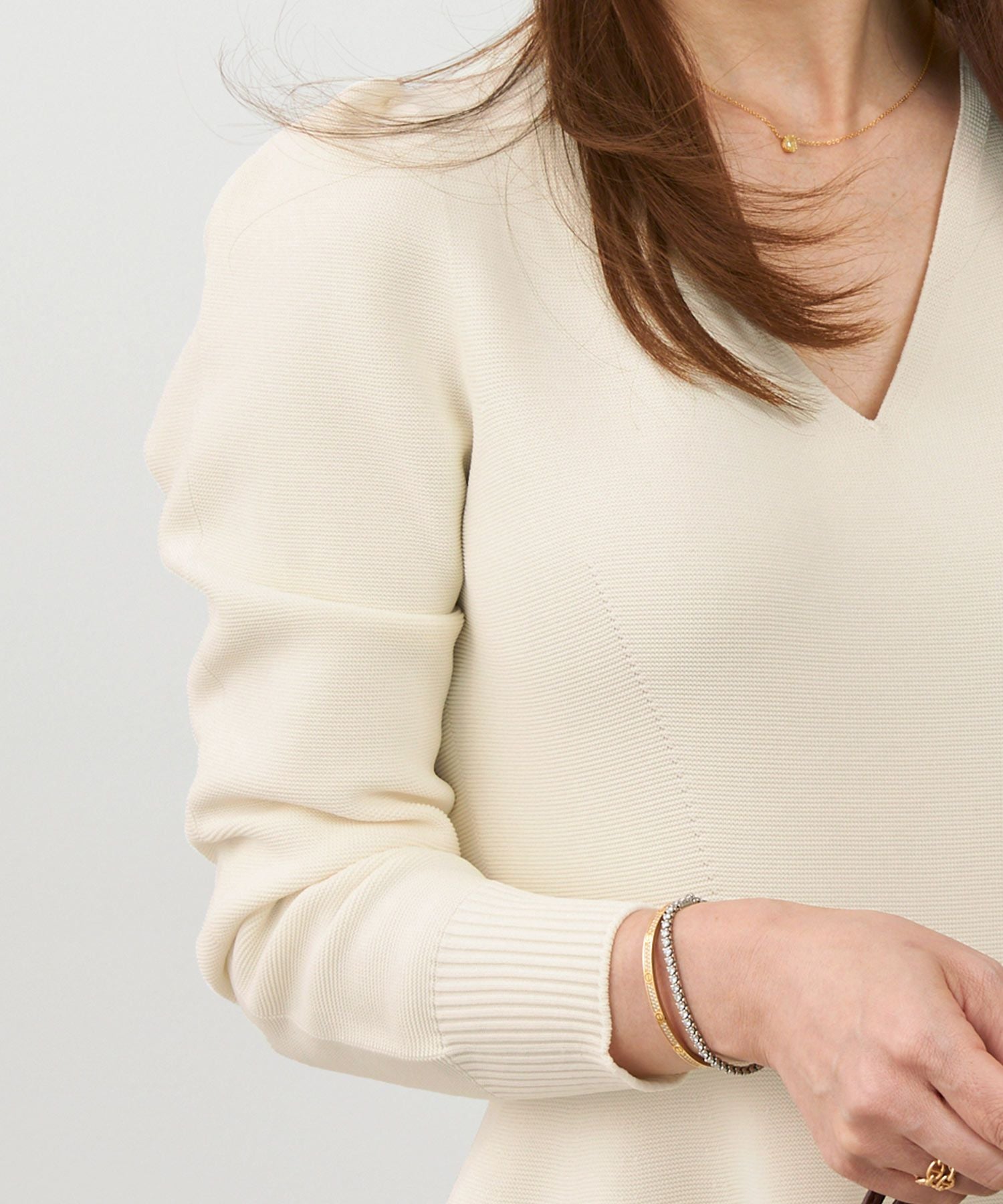 ホールガーメント パフスリーブ ワンピース