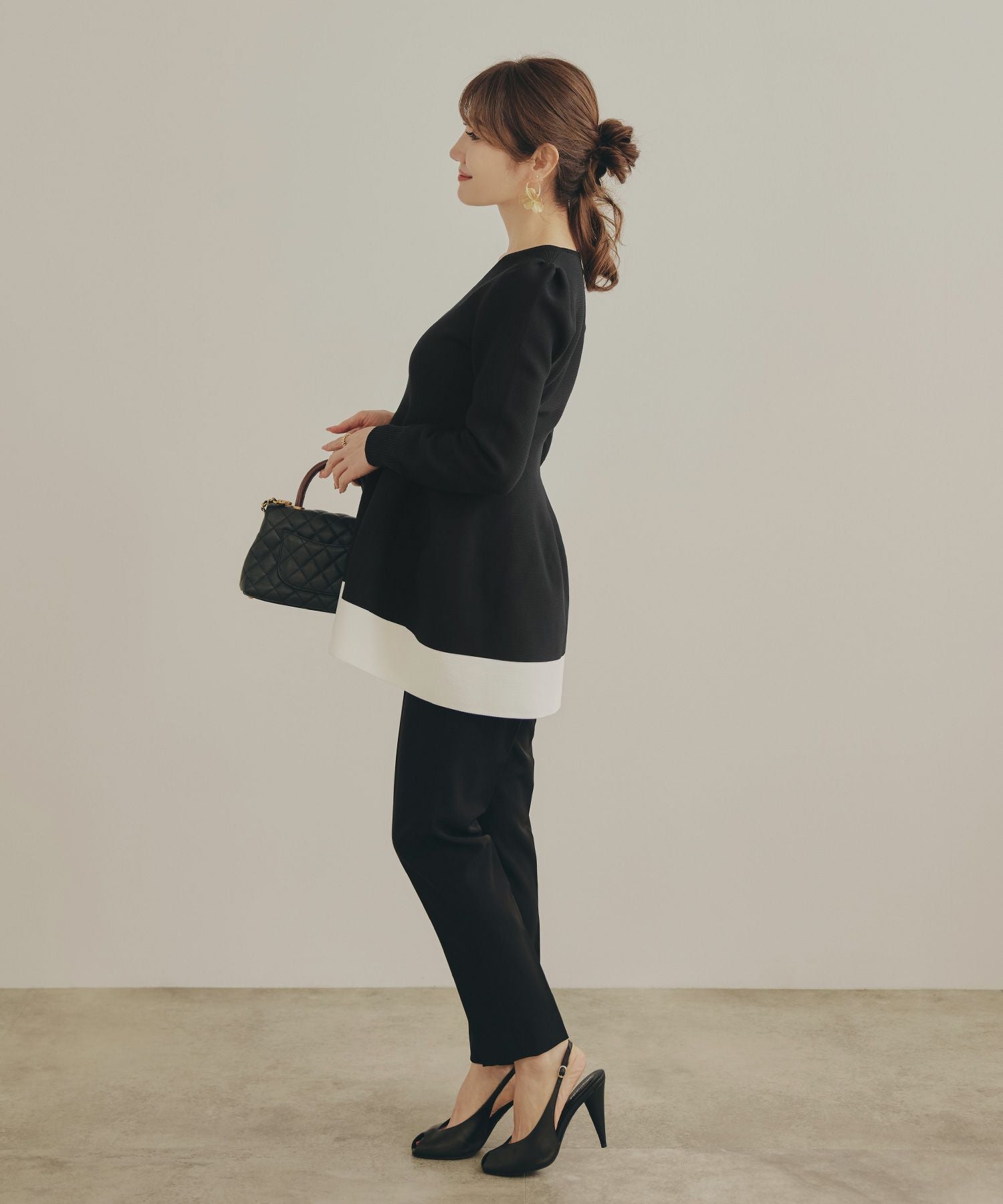 ホールガーメント ペプラム チュニック