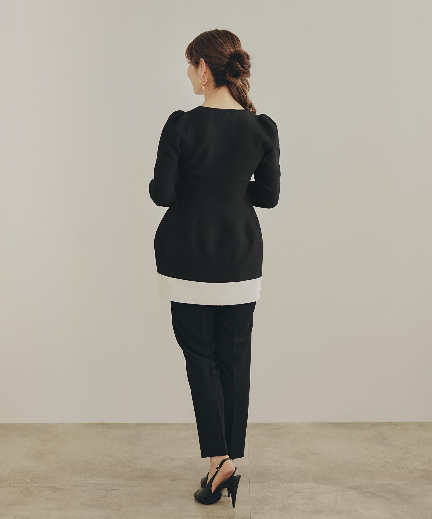 ホールガーメント ペプラム チュニック