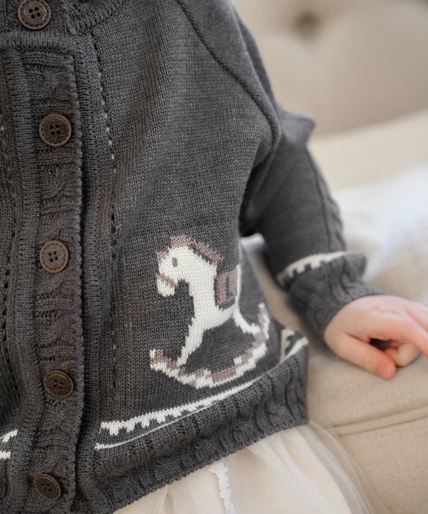 vaniller kids 木馬柄 カーディガン le reve vaniller 全2色 ｜lvn411