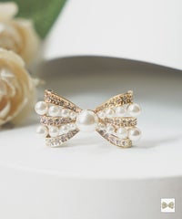 リボン パール&ビジュー ブローチ Prima Scherrer