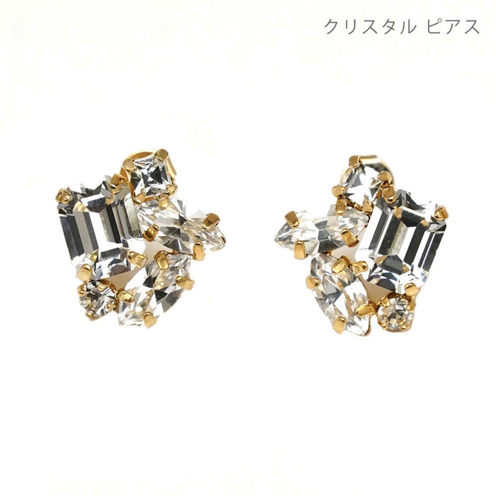 スパークリング ストーン ピアス イヤリング Sparkling Stone Pierce Earring 真鍮 チタンポスト クリスタル パステル クリスタル スパークリング ストーン ピアス イヤリング Sparkling Stone Pierce Earring （Liala）