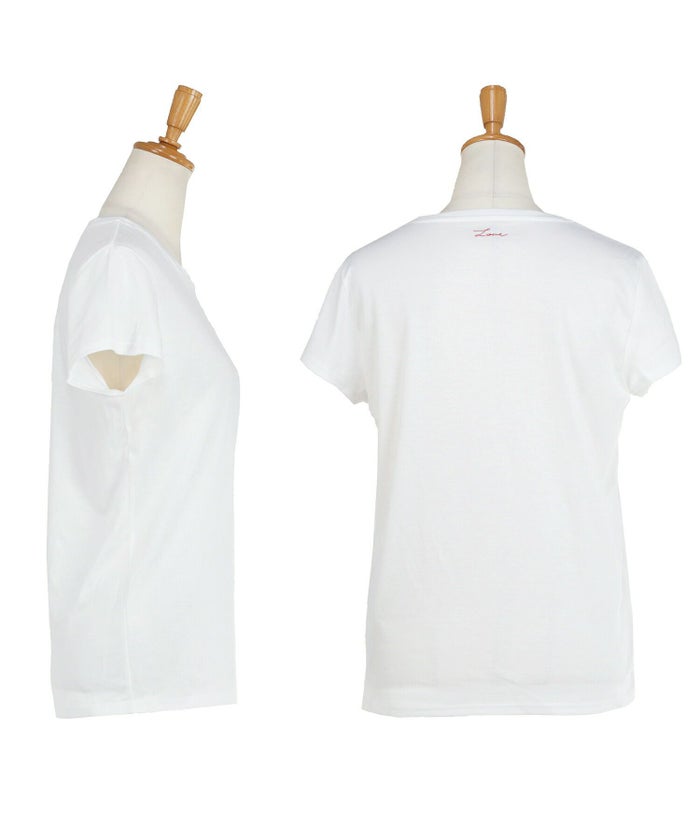 新色追加手洗い可日本製機能性素材半袖シンプル大人カジュアル着回しカットソーバックプリント夏ジョイントスペース